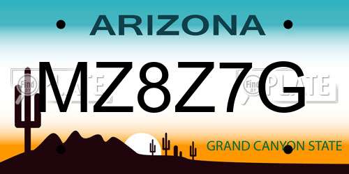 MZ8Z7G Arizona License Plate