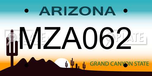 MZA062 Arizona License Plate