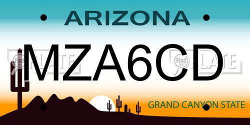MZA6CD Arizona License Plate