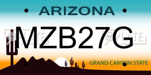 MZB27G Arizona License Plate
