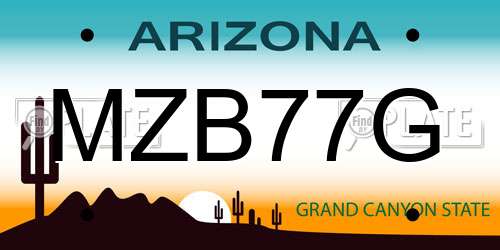 MZB77G Arizona License Plate