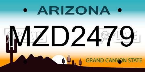 MZD2479 Arizona License Plate