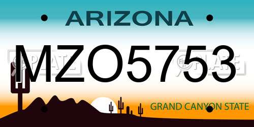 MZO5753 Arizona License Plate