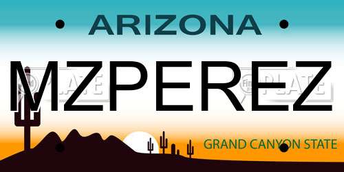 MZPEREZ Arizona License Plate