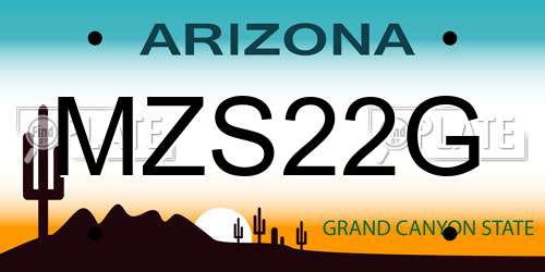 MZS22G Arizona License Plate