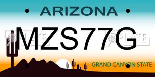 MZS77G Arizona License Plate