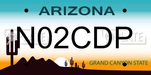 N02CDP Arizona License Plate