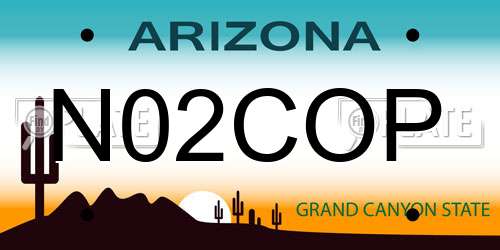 N02COP Arizona License Plate
