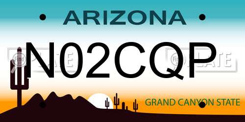 N02CQP Arizona License Plate