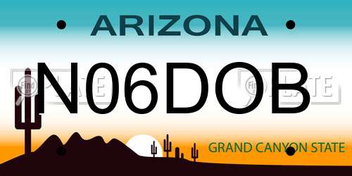 N06DOB Arizona License Plate