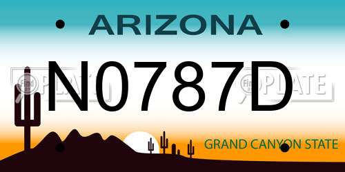N0787D Arizona License Plate