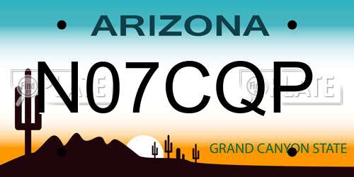 N07CQP Arizona License Plate