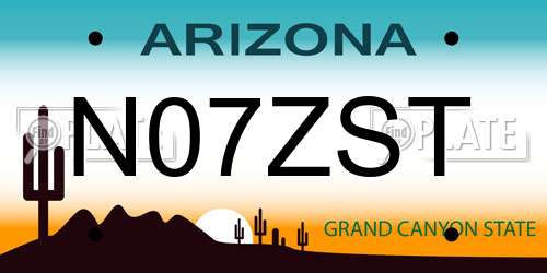 N07ZST Arizona License Plate
