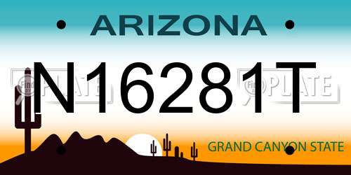 N16281T Arizona License Plate