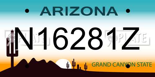 N16281Z Arizona License Plate