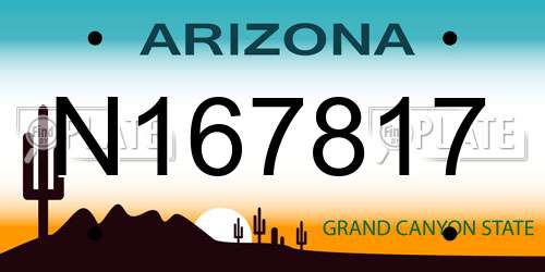 N167817 Arizona License Plate