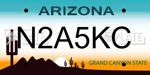 N2A5KC Arizona License Plate