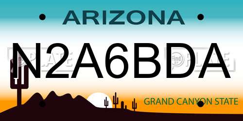 N2A6BDA Arizona License Plate