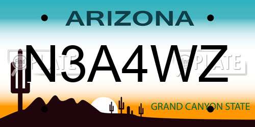 N3A4WZ Arizona License Plate