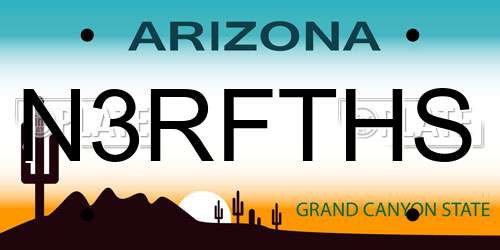 N3RFTHS Arizona License Plate