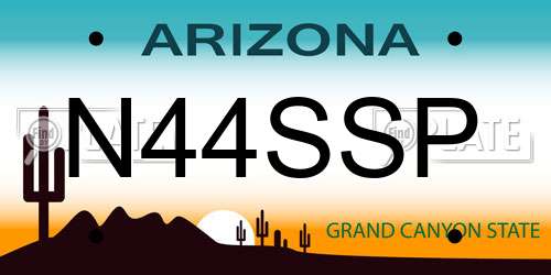 N44SSP Arizona License Plate