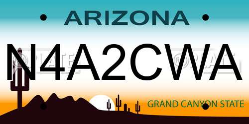 N4A2CWA Arizona License Plate