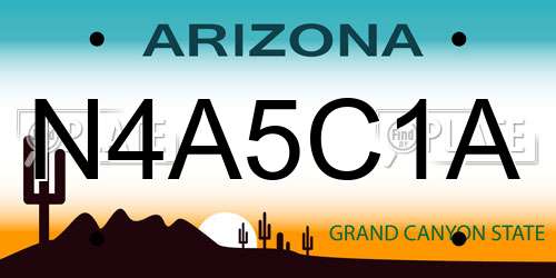 N4A5C1A Arizona License Plate