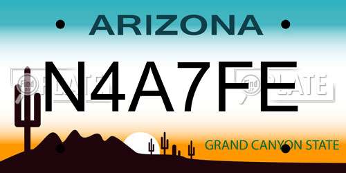 N4A7FE Arizona License Plate