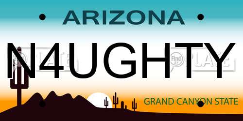 N4UGHTY Arizona License Plate