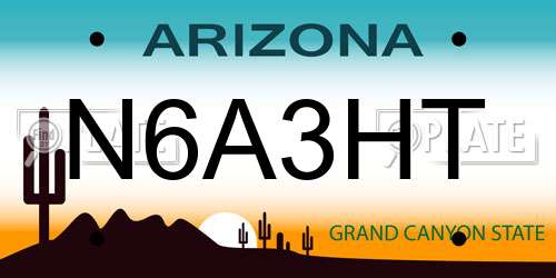 N6A3HT Arizona License Plate