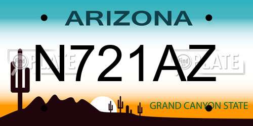 N721AZ Arizona License Plate