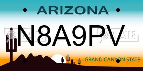 N8A9PV Arizona License Plate