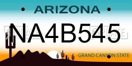 NA4B545 Arizona License Plate