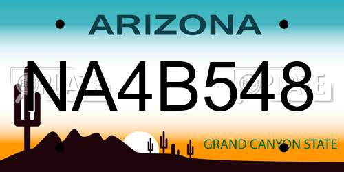 NA4B548 Arizona License Plate