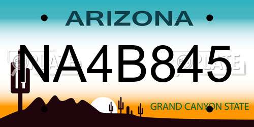 NA4B845 Arizona License Plate