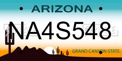 NA4S548 Arizona License Plate