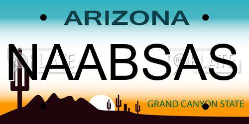 NAABSAS Arizona License Plate
