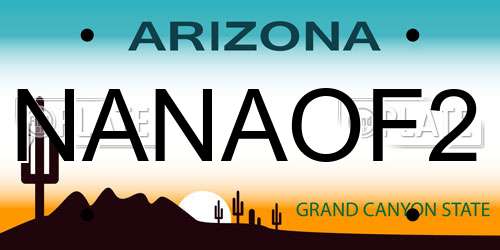 NANAOF2 Arizona License Plate