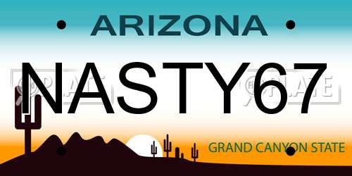 NASTY67 Arizona License Plate