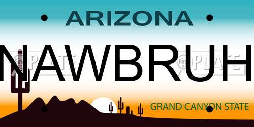 NAWBRUH Arizona License Plate