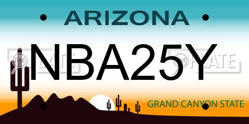 NBA25Y Arizona License Plate