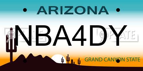 NBA4DY Arizona License Plate