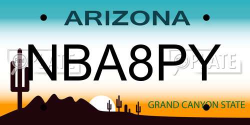 NBA8PY Arizona License Plate