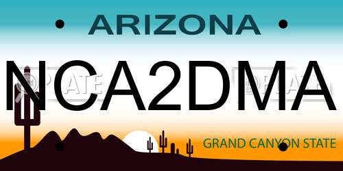 NCA2DMA Arizona License Plate