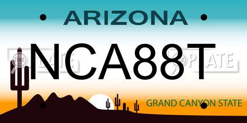 NCA88T Arizona License Plate