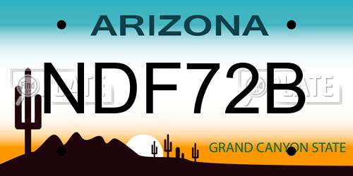 NDF72B Arizona License Plate