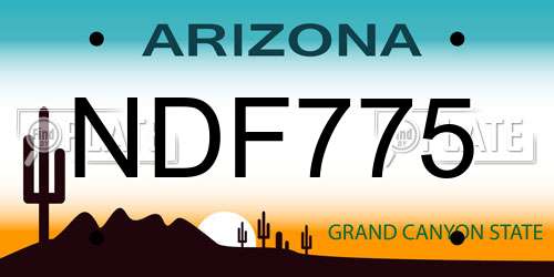 NDF775 Arizona License Plate