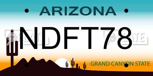 NDFT78 Arizona License Plate