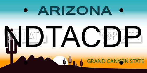 NDTACDP Arizona License Plate