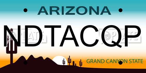 NDTACQP Arizona License Plate